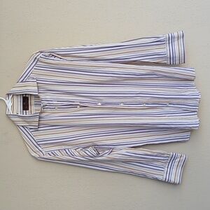 ETRO shirt white Purple Striped print Medium